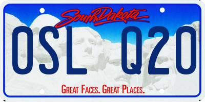 SD license plate 0SLQ20