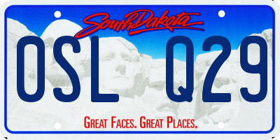 SD license plate 0SLQ29