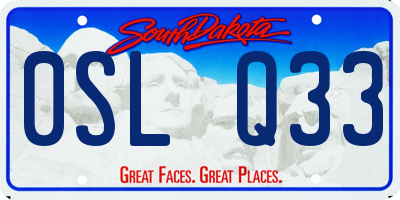 SD license plate 0SLQ33