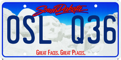 SD license plate 0SLQ36