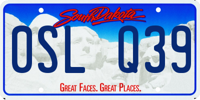 SD license plate 0SLQ39
