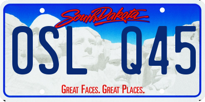 SD license plate 0SLQ45