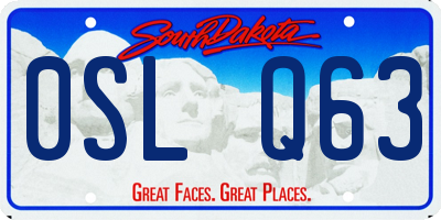 SD license plate 0SLQ63