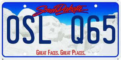 SD license plate 0SLQ65