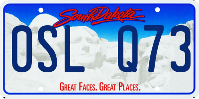 SD license plate 0SLQ73