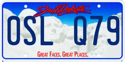 SD license plate 0SLQ79