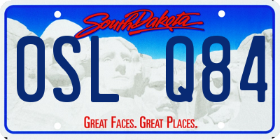SD license plate 0SLQ84