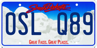 SD license plate 0SLQ89