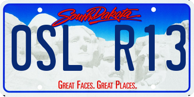 SD license plate 0SLR13