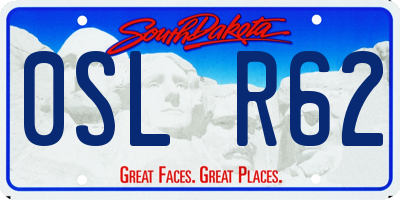 SD license plate 0SLR62