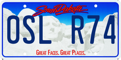 SD license plate 0SLR74