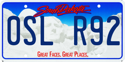 SD license plate 0SLR92