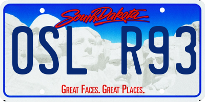 SD license plate 0SLR93