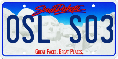 SD license plate 0SLS03