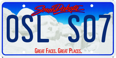 SD license plate 0SLS07