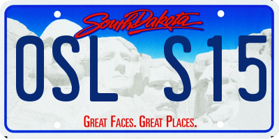 SD license plate 0SLS15