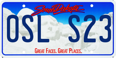 SD license plate 0SLS23