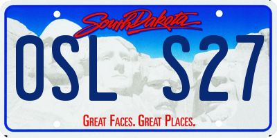 SD license plate 0SLS27