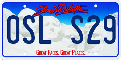SD license plate 0SLS29