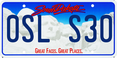 SD license plate 0SLS30