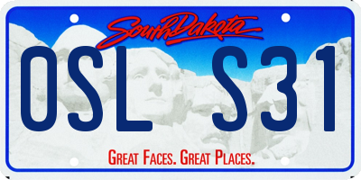 SD license plate 0SLS31