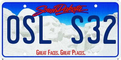SD license plate 0SLS32
