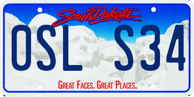 SD license plate 0SLS34