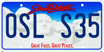 SD license plate 0SLS35