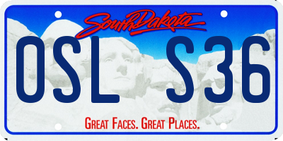 SD license plate 0SLS36