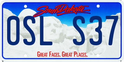 SD license plate 0SLS37