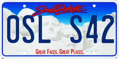 SD license plate 0SLS42