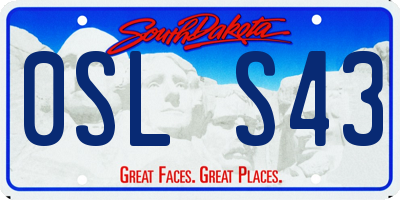 SD license plate 0SLS43