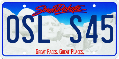 SD license plate 0SLS45