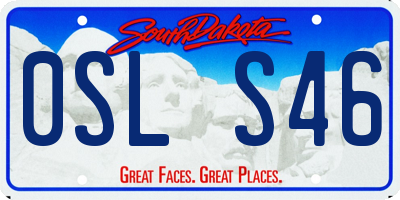 SD license plate 0SLS46