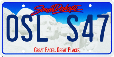 SD license plate 0SLS47