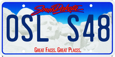 SD license plate 0SLS48