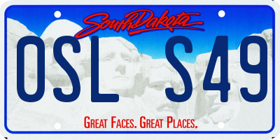 SD license plate 0SLS49