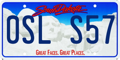 SD license plate 0SLS57