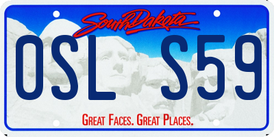 SD license plate 0SLS59