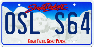 SD license plate 0SLS64