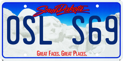 SD license plate 0SLS69