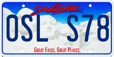 SD license plate 0SLS78