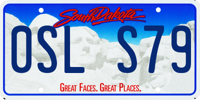 SD license plate 0SLS79