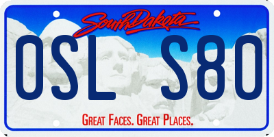 SD license plate 0SLS80