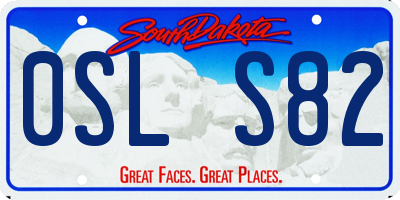 SD license plate 0SLS82