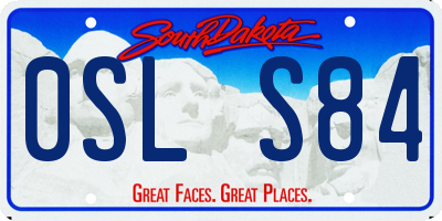 SD license plate 0SLS84