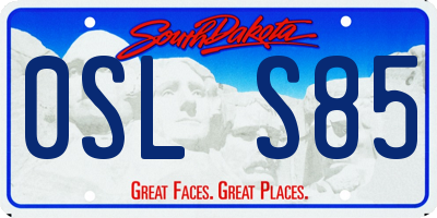 SD license plate 0SLS85
