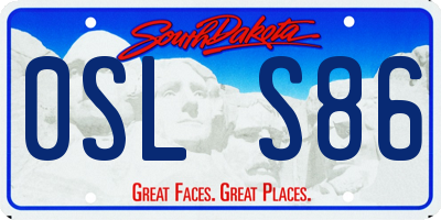 SD license plate 0SLS86