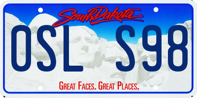 SD license plate 0SLS98