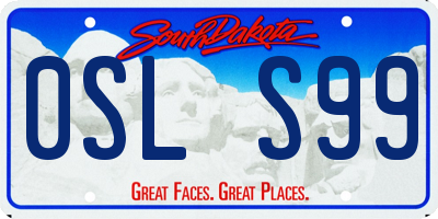 SD license plate 0SLS99